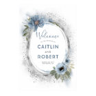 Dusty Blue and Silver Glitter Wedding Sign