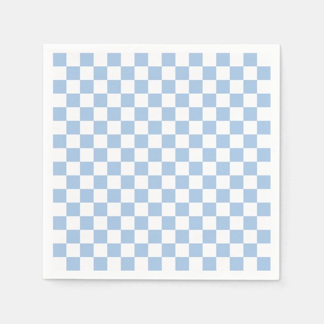 Dusty Blue and White Checkered Napkin (Front)