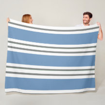 Dusty Blue and White Coastal Stripes