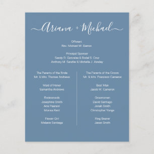 Dusty Blue and White elegant Simple bridal party  Flyer