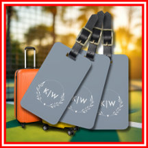 Dusty Blue and White | Modern Initials Monogram