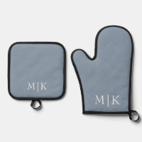 Dusty Blue and White | Modern Monogram