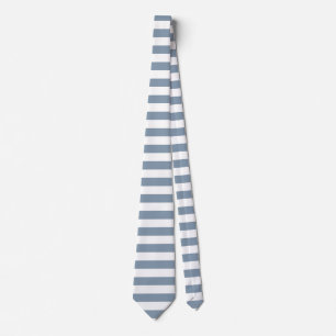 Dusty Blue and White Stripes Tie