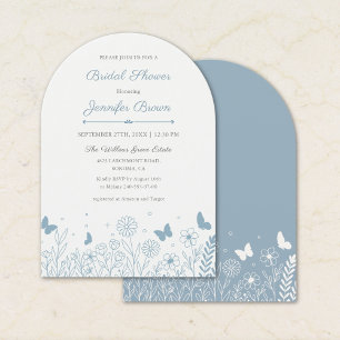 Dusty Blue Arch Bridal Shower Invitation