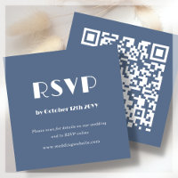 Dusty Blue Art Deco | QR Code | Wedding RSVP