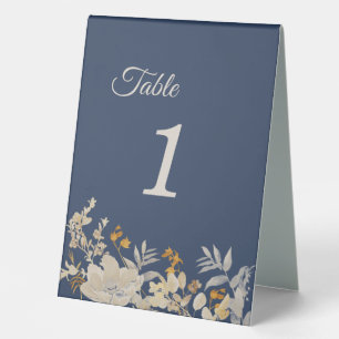 Dusty Blue Autumn Boho Table Number Tent Sign