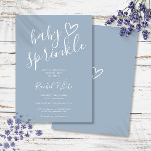 Dusty Blue Baby Boy Baby Sprinkle Shower Invitation