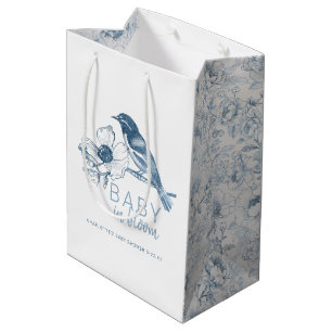 Dusty Blue Baby in Bloom Boy Shower Gift Bag