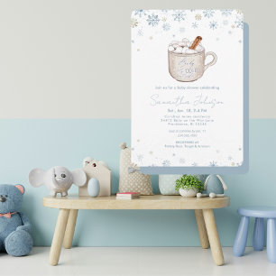 Dusty Blue Baby It's Cold Outside Shower Invitation