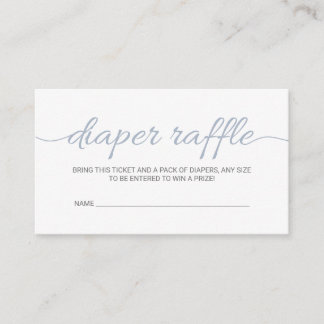 Dusty Blue Baby Shower Diaper Raffle Ticket Modern