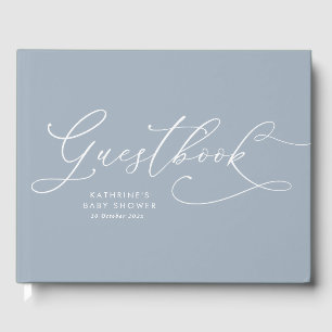 Dusty Blue Baby Shower Guest Book