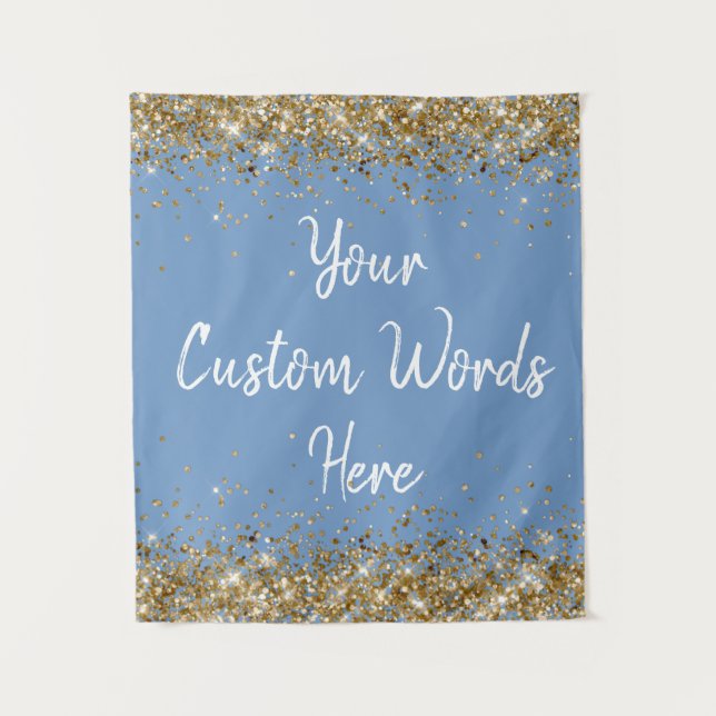 Dusty Blue Backdrop Birthday Party Photo Booth Tapestry (Front)