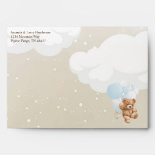 Dusty Blue Balloon Teddy Bear Bearly Wait Envelope