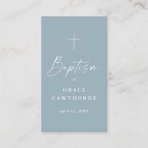 Dusty blue baptism favour tag