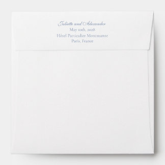 Dusty Blue Baroque Square Wedding Envelope