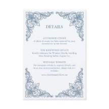 Dusty Blue Baroque Wedding Details Enclosure Card