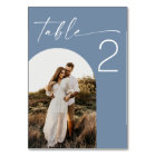 Dusty Blue Beach Wedding. Outdoor Oceanfront Photo