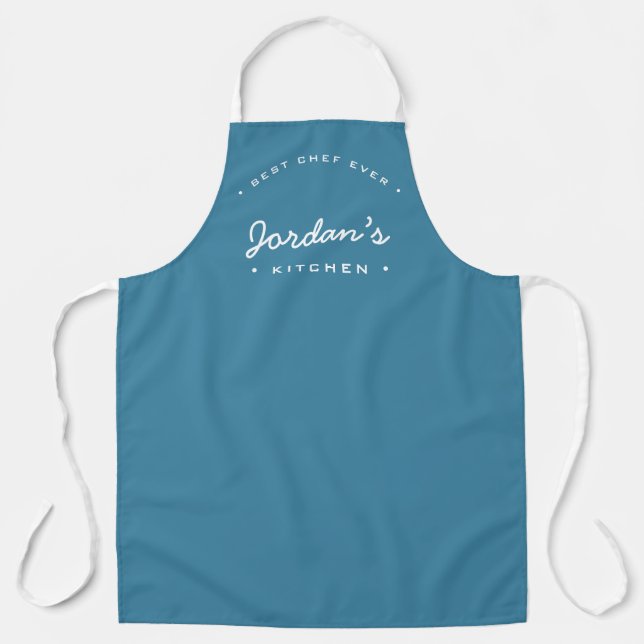 Dusty blue Best Chef ever Custom Your Kitchen  Apron (Front)