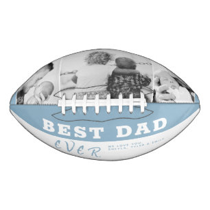 Dusty Blue Best Dad Father`s Day 3 Photo Collage American Football