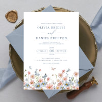 Dusty Blue Blush Pink Elegant Garden Wedding