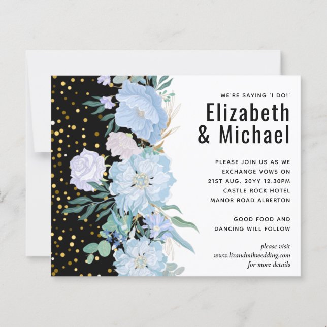 Dusty Blue Blush Pink Floral Wedding Budget (Front)