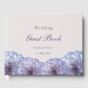 Dusty Blue Blush Pink Floral Wedding Guest Book