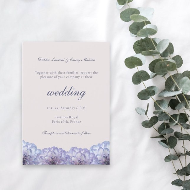 Dusty Blue Blush Pink Floral Wedding Invitation (Creator Uploaded)