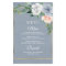 Dusty Blue Blush Pink Floral Wedding Menu Cards