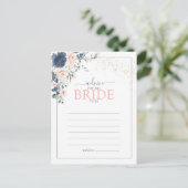 Dusty Blue Blush Pink Gold Advice To The Bride Postcard (Standing Front)