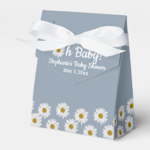 Dusty Blue Bohemian Daisies Oh Baby Baby Shower    Favour Box
