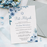 Dusty Blue Bohemian Floral Bat Mitzvah Invitation<br><div class="desc">Dusty Blue Bohemian Floral Bat Mitzvah Invitation. For further customisation,  please click on the "customise further" link and use our design tool to modify this template. If you need help or matching items,  please contact me.</div>