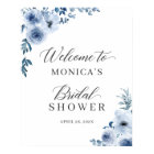 Dusty Blue Bohemian Floral Bridal Shower Sign