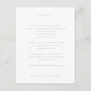 Dusty Blue Boho 1 Wedding Modern Enclosure Card