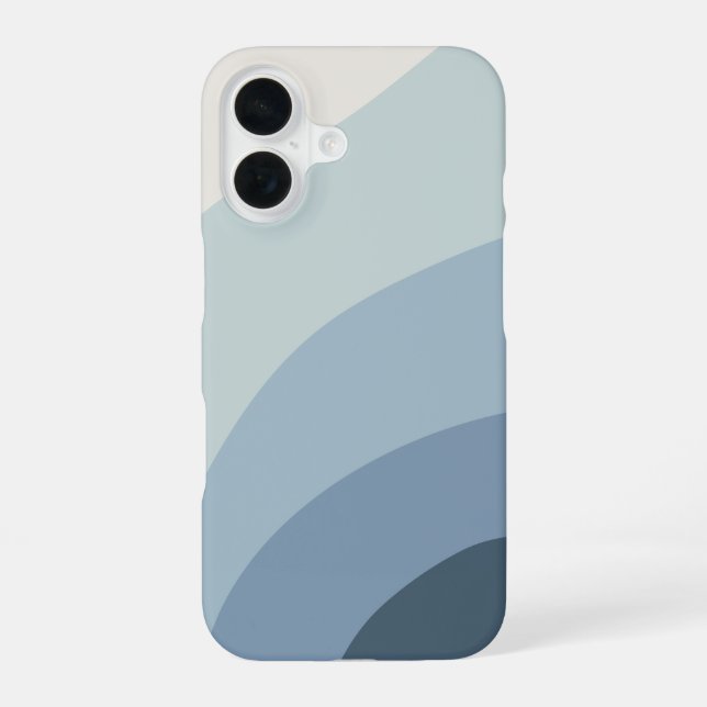 Dusty Blue Boho Colour Flow iPhone 16 Case (Back)