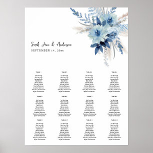 Dusty Blue Boho Floral Seating Chart -12 original