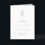 Dusty Blue Boho Minimalist Botanicals Wedding Programme<br><div class="desc">Add a simple, elegant touch to your big day with these customisable dusty blue wedding program booklets, featuring beautiful botanical minimalist line art. Perfect for couples who love clean design and natural details, these programs help guide your guests while keeping everything looking stylish and cohesive. Each design features delicate botanical...</div>