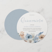 Dusty Blue Boho Pear Shimmer Quinceanera Party
