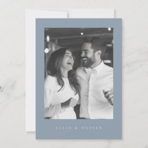 Dusty Blue Boho Photo 1 Wedding Modern Invitation