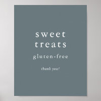 Dusty Blue Boho Sweet Treats Poster