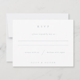 Dusty Blue Boho Wedding Modern RSVP Card