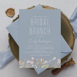 Dusty Blue Boho Wildflower Bridal Brunch Shower Invitation<br><div class="desc">Minimalist Wildflower Boho Elegant and Modern Script Bridal Brunch - Bridal Shower for Autumn (Fall),  Winter,  Spring or Summer Invitations - includes beautiful and elegant script typography for the special Bride to Be pre - Wedding celebration.</div>