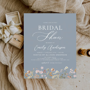 Dusty Blue Boho Wildflower Bridal Shower
