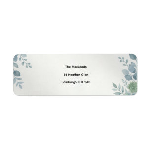 Dusty Blue Botanical Address Label