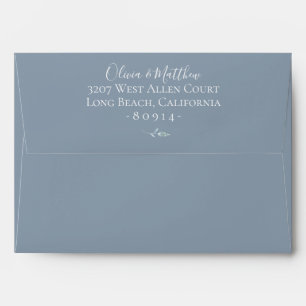 Dusty Blue Botanical Personalised Return Address Envelope