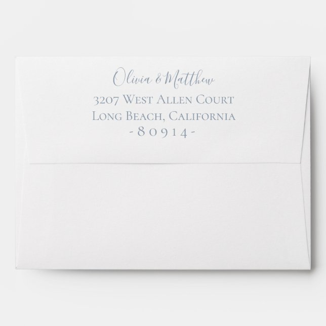 Dusty Blue Botanical Personalised Return Address Envelope (Back (Top Flap))