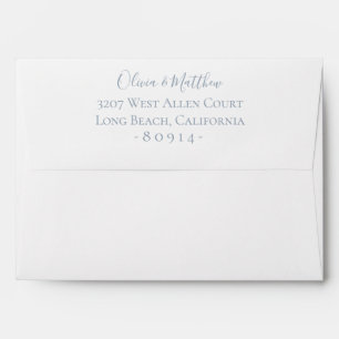 Dusty Blue Botanical Personalised Return Address Envelope