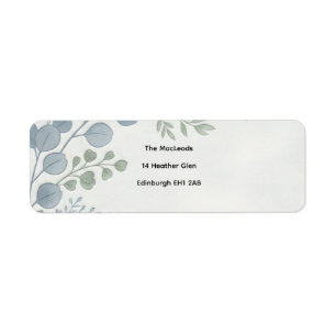 Dusty Blue Botanical Return Address Label