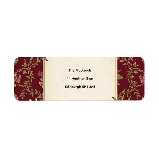Dusty Blue Botanical Return Address Label (Front)