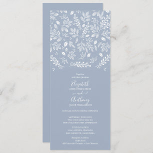 Dusty Blue Botanicals Wedding Invitation
