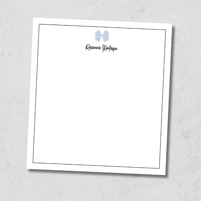Dusty Blue Bow Border Script Custom Name Script Notepad (Creator Uploaded)